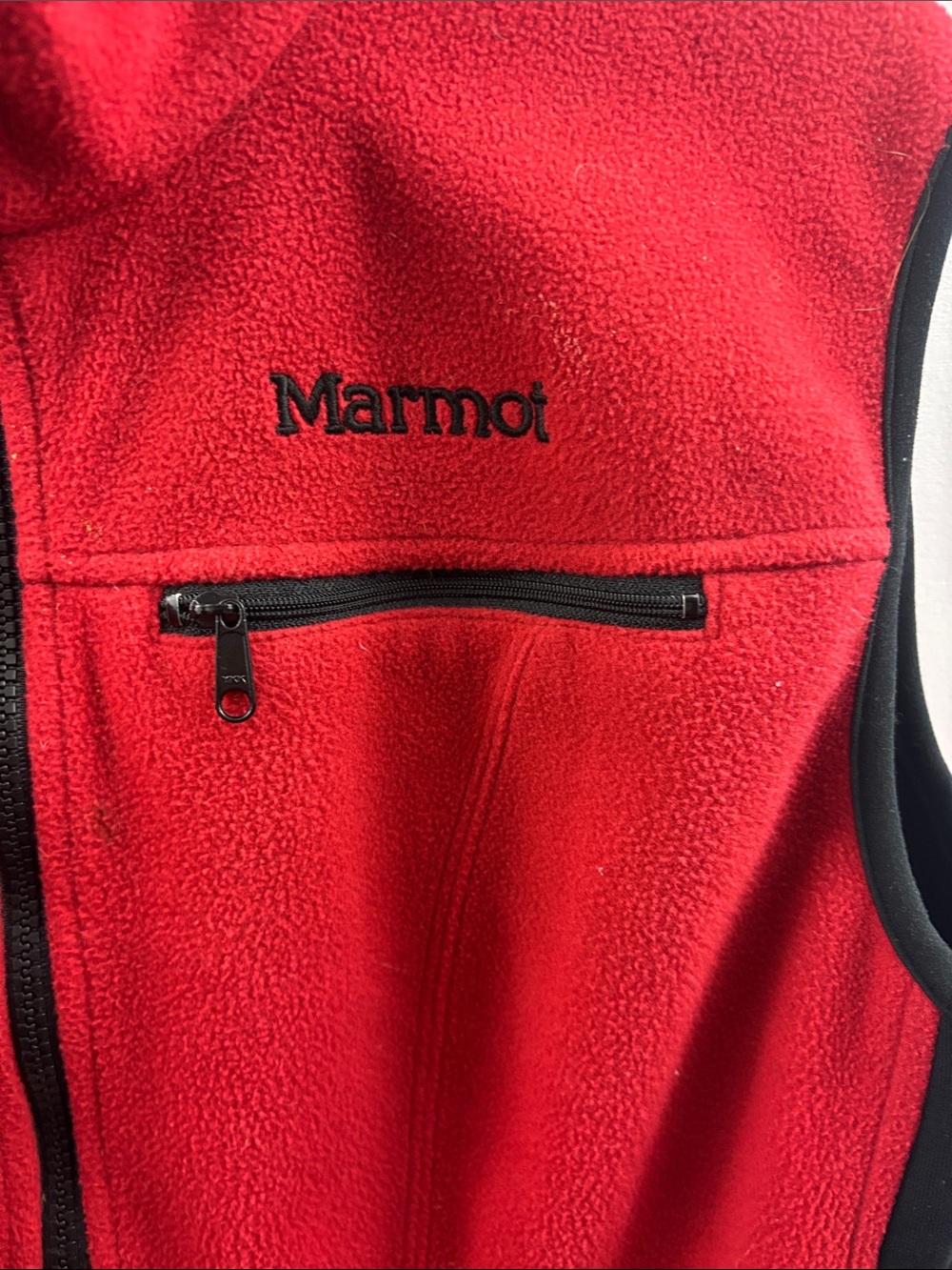 Marmot Womens Windstopper Full Zip Fleece Vest Polyester Red Size medium - Picture 2 of 8